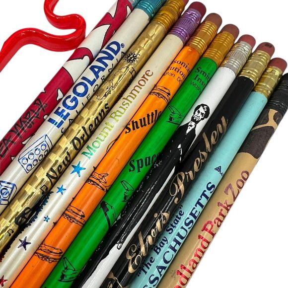 VTG Novelty Tourist Pen Pencil Acrylic Lego Land Elvis Sea World Metallic Lot 11 - Picture 2 of 12